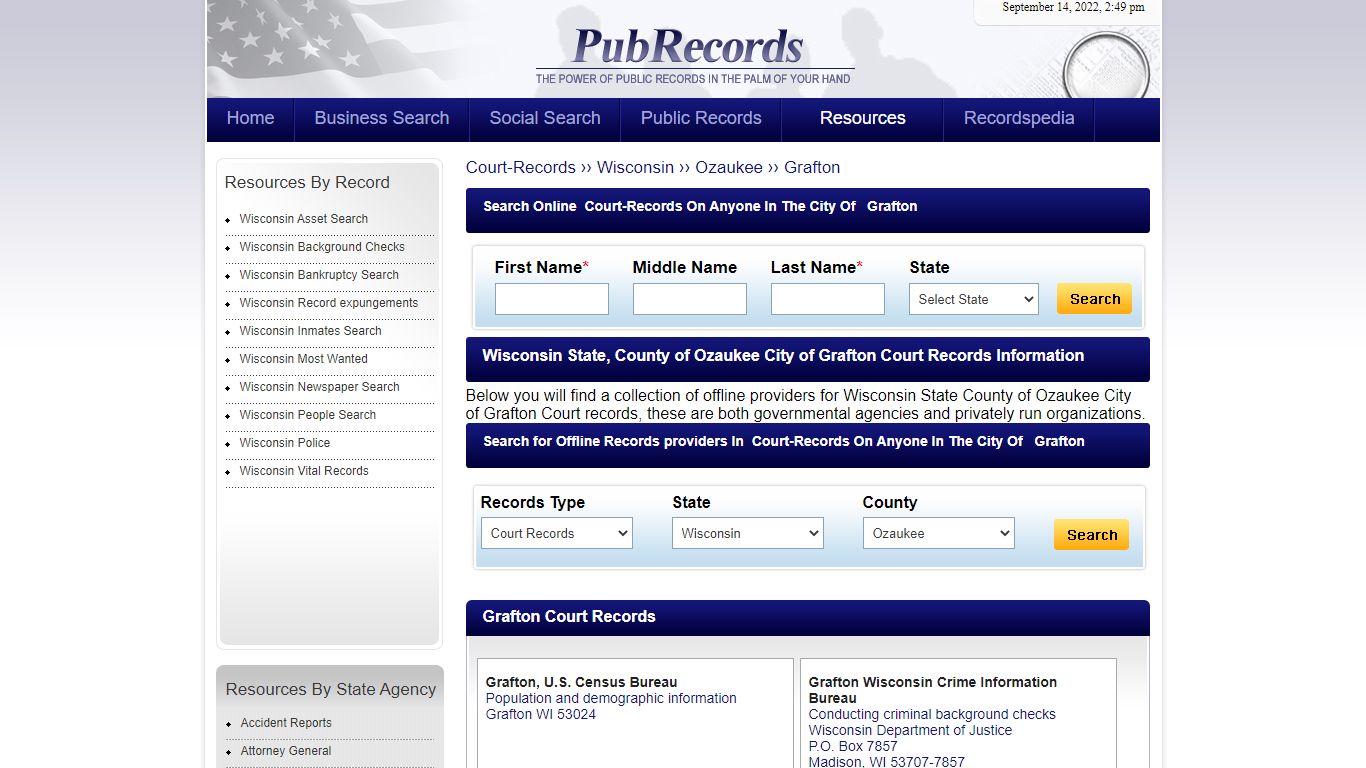 Grafton, Ozaukee County, Wisconsin Court Records - Pubrecords.com